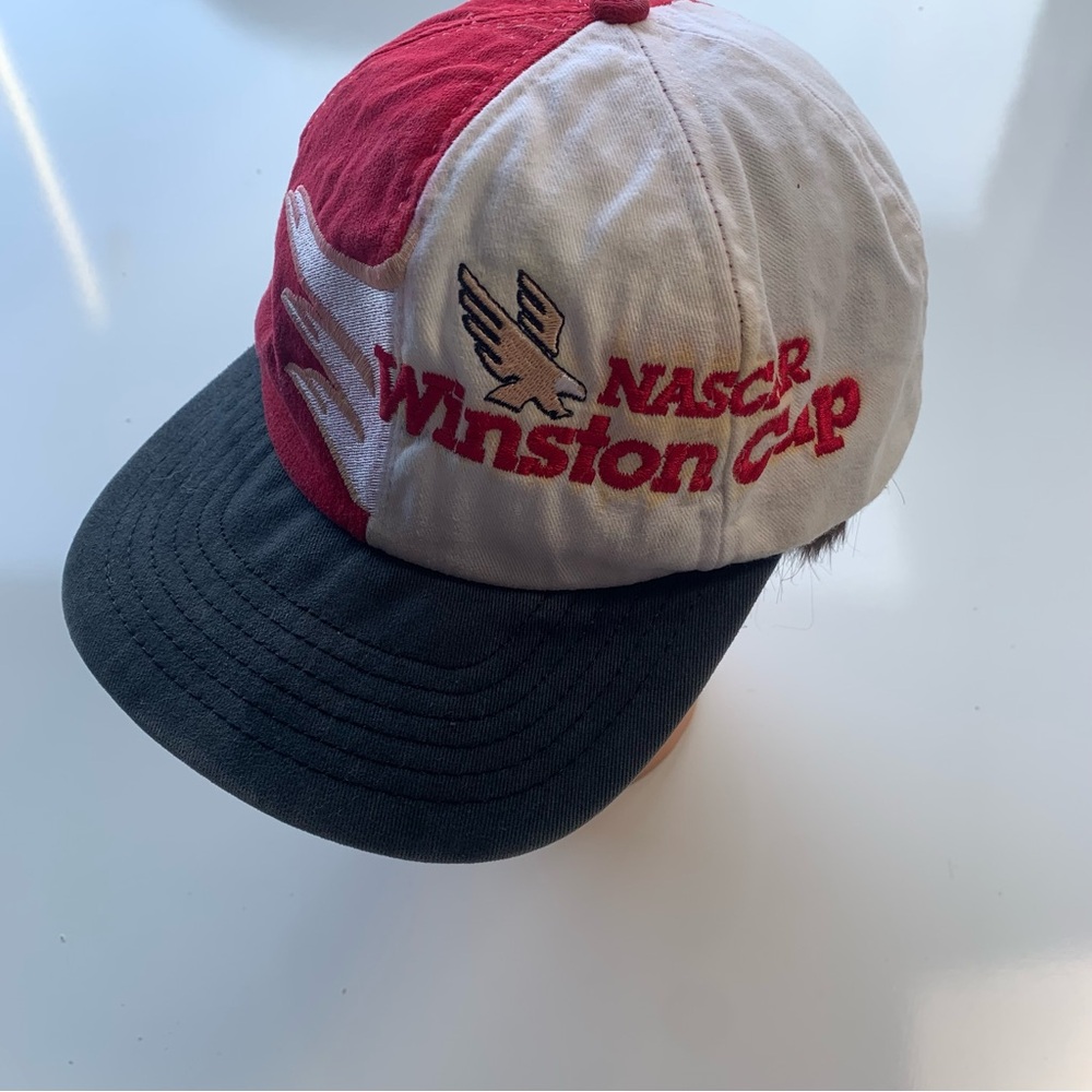 VTG NASCAR Winston Cup Series Snapback‎ Hat Cap CAR RACING Red Embroidered Rare